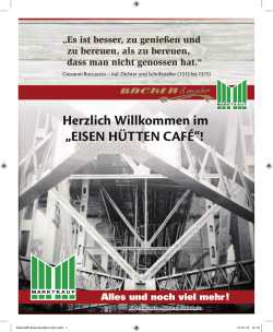 Herzlich Willkommen im &bdquo;EISEN H&Uuml;TTEN CAF&Eacute;&ldquo;!