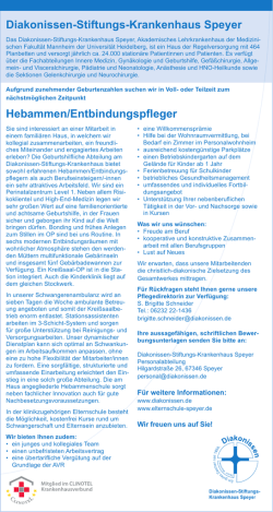 Hebammen/Entbindungspfleger Diakonissen0Stiftungs0Krankenhaus Speyer