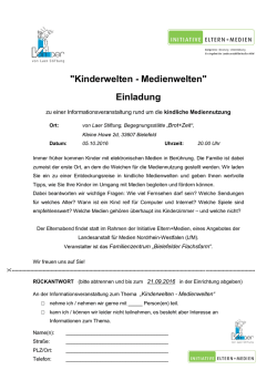 "Kinderwelten - Medienwelten" Einladung