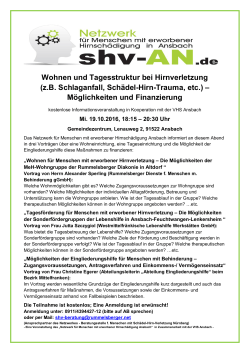 Programm und Beschreibung der Veranstaltung vom 19.10 - shv-AN