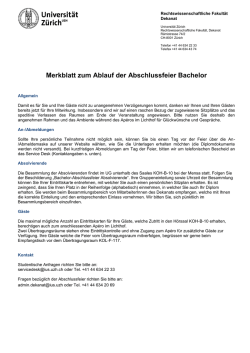 Informationsblatt Abschlussfeier Bachelor