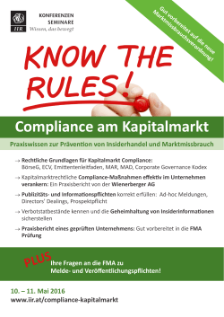 Compliance am Kapitalmarkt