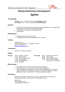 Sprint - Leistungszentrum Bern/Magglingen