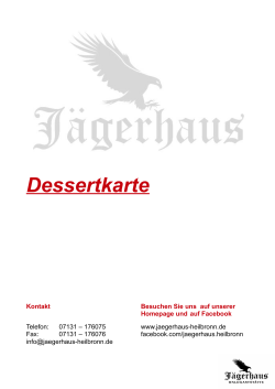 Dessertkarte - Jaegerhaus Heilbronn