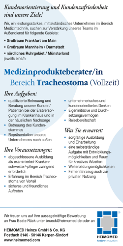 Medizinprodukteberater/in Großraum Frankfurt am Main