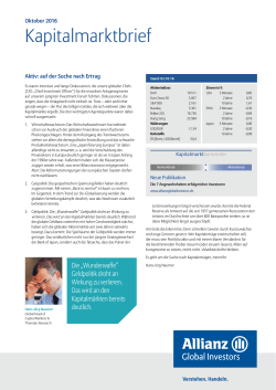 Kapitalmarktbrief - Allianz Global Investors
