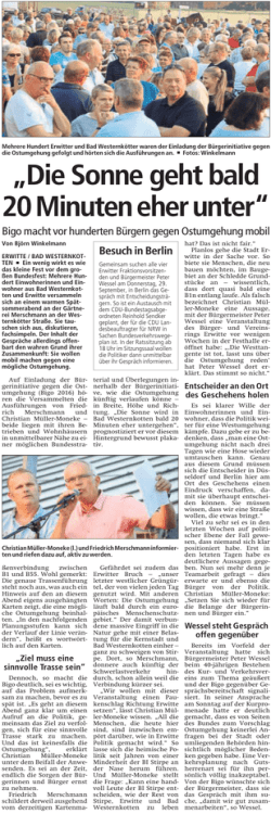 Die Sonne geht bald 20 Minuten eher unter