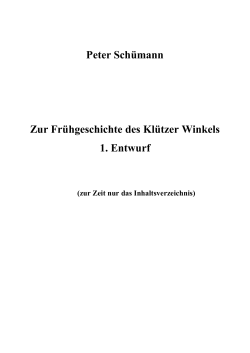 Inhaltsverzeichnis Kluetzer Winkel - Schümann