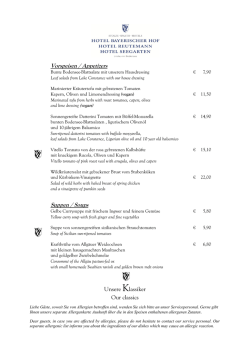 Speisekarte als PDF - Hotel Bayerischer Hof