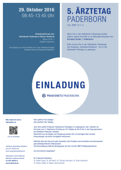 Einladung 5. Ärztetag Paderborn 2016