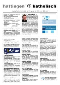 GOTTESDIENSTE IN UNSERER PFARRGEMEINDE