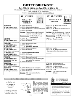 gottesdienste - St. Joseph