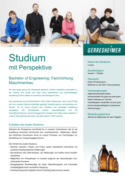 Duales Studium Bachelor of Engineering