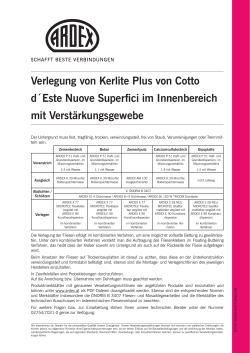 Verlegung von Kerlite Plus mit Verstärkungsgewebe