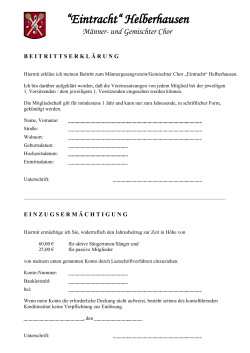 Beitrittserklärung - Eintracht Chöre Helberhausen