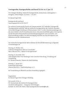 Vortragsreihe: Kunstgeschichte und Beruf (25 Oct 16-17