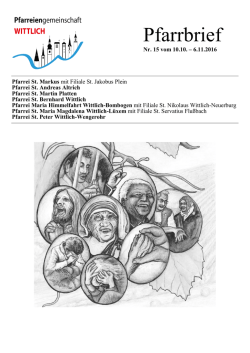 Pfarrbrief der - Pfarreiengemeinschaft Wittlich