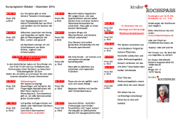 Kursprogramm Oktober – Dezember 2016