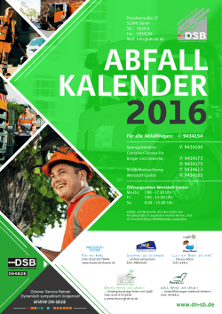 Abfallkalender 2016 als