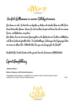 Speisekarte - Schlossgastronomie am Schloss Borbeck