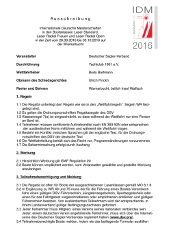 Ausschreibung Laser IDM 2016