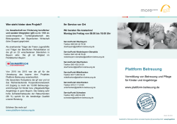 Informationsflyer - Plattform Betreuung