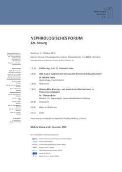 224. Sitzung - Nephrologie M&uuml;nchen eV