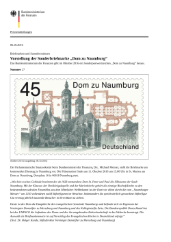 Vorstellung der Sonderbriefmarke „Dom zu Naumburg“