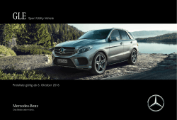 Preisliste gültig ab 6. Oktober 2016 GLE Sport - Mercedes-Benz