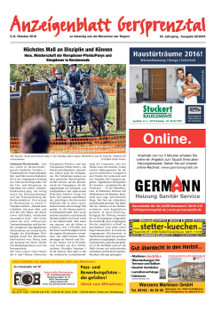 8.+9. Oktober 2016 - Anzeigenblatt Gersprenztal