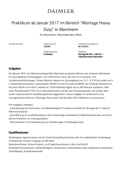 "Montage Heavy Duty" in Mannheim