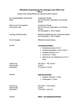 Öffentliche Ausschreibung für Leistungen nach VOB/A und VOL/A