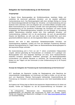 Delegation der Insolvenzberatung an die Kommunen