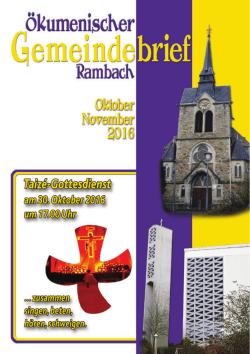 Gemeindebrief Oktober-November 2016