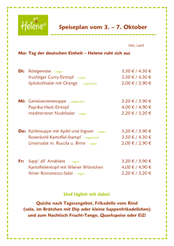 Helenes Speiseplan