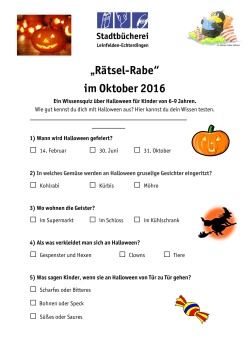 „Rätsel-Rabe“ im Oktober 2016 - Leinfelden