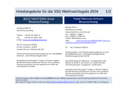 Hotelangebote f&uuml;r die SSG Weihnachtsgala 2016 1/2