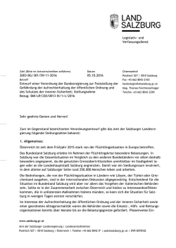 Stellungnahme Land Salzburg vom 5. Oktober 2016