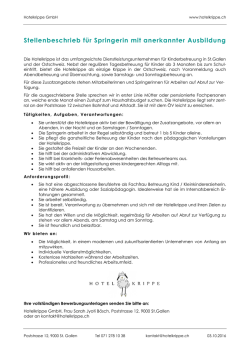 Inserat Springerin - Kinderkrippe St.Gallen
