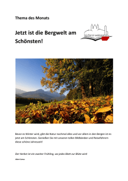 Jetzt ist die Bergwelt am Sch&ouml;nsten!