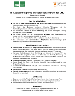 IT-Assistent/in (m/w) am Sprachenzentrum der LMU