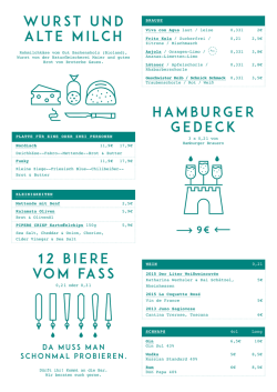 Hamburger Gedeck Wurst und alte milch 12 Biere