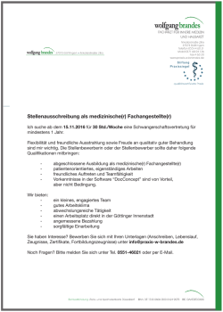 Stellenausschreibung als medizinische(r)