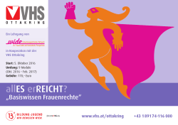 E S er R E I C H T? Frauenrechtslehrgang Start am 5.10.2016