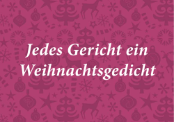 Jedes Gericht ein Weihnachtsgedicht