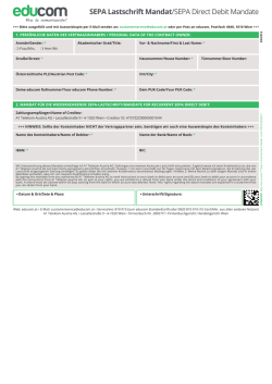 SEPA Lastschrift Mandat/SEPA Direct Debit Mandate