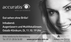 Gut sehen ohne Brille! Infoabend: Augenlasern und Multifokallinsen