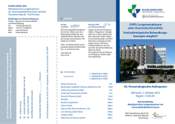 40. Pneumologisches Kolloquium COPD, Lungenemphysem oder