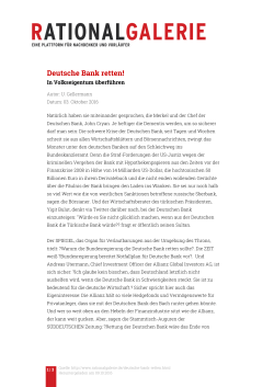 Deutsche Bank retten!