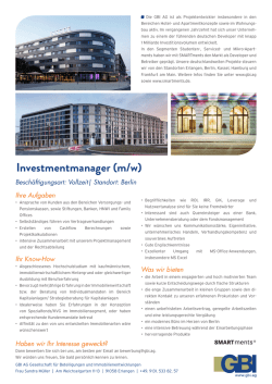 Investmentmanager (m/w)